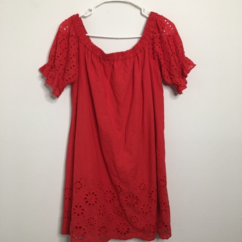 Umgee Red Off the Shoulder Dress - Picture 2 of 7